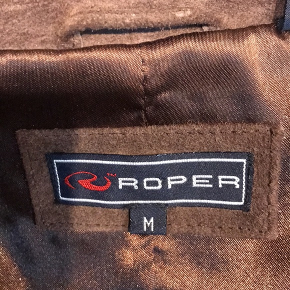 Roper Brown Leather Suede Jacket Size with Floral Embroidery. - Picture 8 of 9